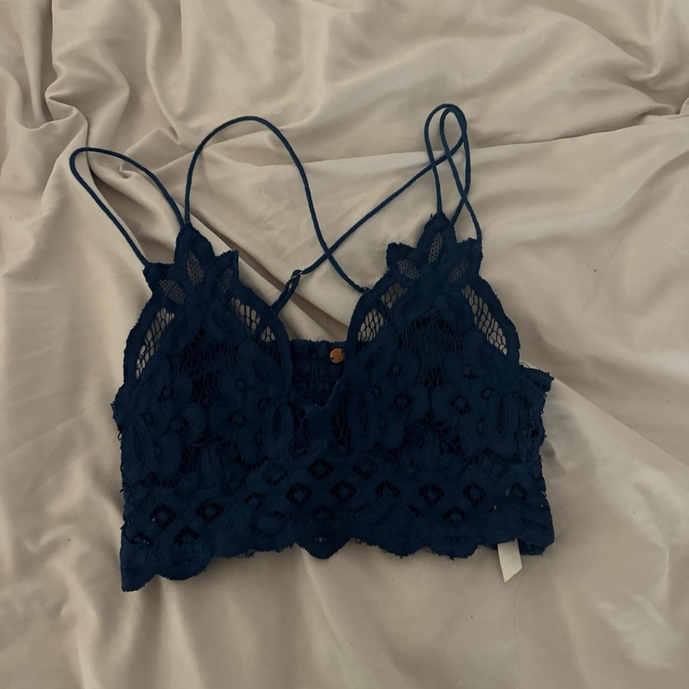 royal blue strappy lace free people tank/bralette